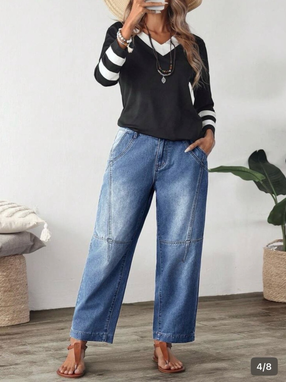 Classic High-Waist Blue Women’s Jeans - Relaxed Fit - Picture 4 of 7